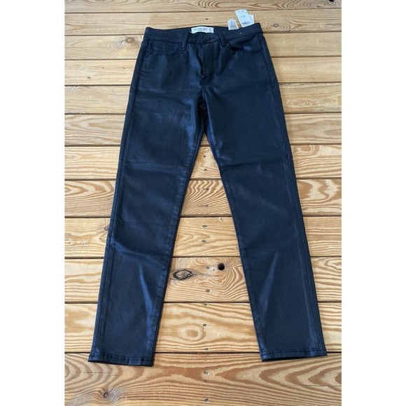 NWT $99 Abercrombie & Fitch High Rise Super Skinny Ankle Pants Size 28 Black - Picture 1 of 10